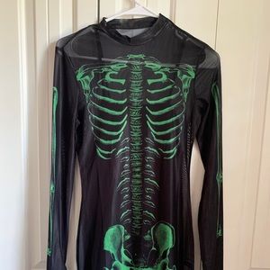 SKELETON SHEER BODYCON MINI DRESS